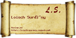 Loisch Surány névjegykártya